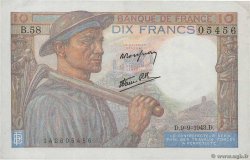 10 Francs MINEUR FRANCE  1943 F.08.09