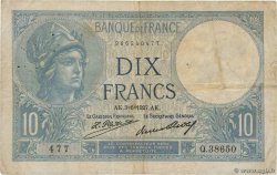 10 Francs MINERVE FRANCE  1927 F.06.12 pr.TB
