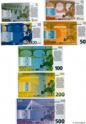 Lot de 7 Billets EUROS Fantaisie  Échantillon FRANCE regionalism and miscellaneous  2001  UNC