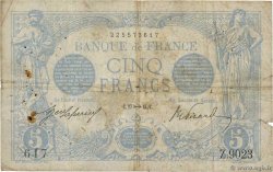 5 Francs BLEU FRANKREICH  1915 F.02.33
