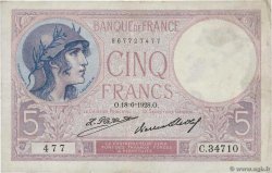 5 Francs FEMME CASQUÉE FRANCIA  1928 F.03.12 MB