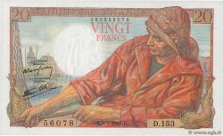 20 Francs PÊCHEUR FRANCE  1947 F.13.11 UNC-