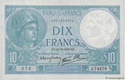 10 Francs MINERVE modifié FRANCE  1939 F.07.11