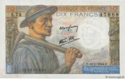 10 Francs MINEUR FRANCE  1944 F.08.10 XF