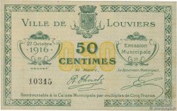 50 Centimes FRANCE regionalism and miscellaneous Louviers 1916 JP.27-15 XF