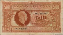 500 Francs MARIANNE fabrication anglaise FRANKREICH  1945 VF.11.01 fS