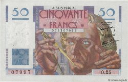 50 Francs LE VERRIER FRANKREICH  1946 F.20.05 VZ