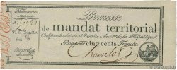 500 Francs avec série FRANKREICH  1796 Ass.62b