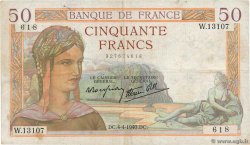 50 Francs CÉRÈS modifié FRANCE  1940 F.18.42