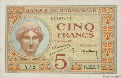 5 Francs MADAGASCAR  1937 P.035 VF