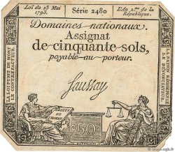 50 Sols variété FRANCE  1793 Ass.42b VF