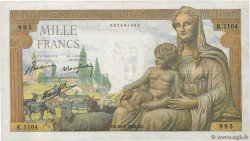 1000 Francs DÉESSE DÉMÉTER FRANCE  1942 F.40.05 TB+