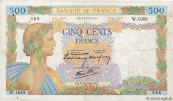 500 Francs LA PAIX FRANCE  1940 F.32.10 TB