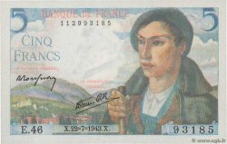 5 Francs BERGER FRANCIA  1943 F.05.02
