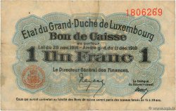 1 Franc LUXEMBOURG  1919 P.27 VG