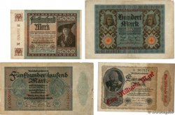 100, 5000, 500000 et 1 Milliard Mark Lot GERMANY  1920 P.069b, P.081c, P.088a et P.113a