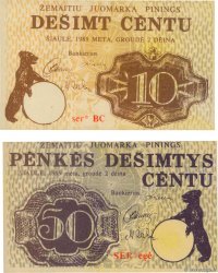 10 et 50 Centu Lot LITHUANIA  1989 P.-- UNC