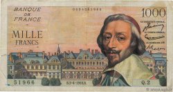 1000 Francs RICHELIEU FRANCE  1953 F.42.01 pr.TB