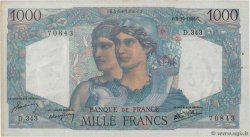 1000 Francs MINERVE ET HERCULE FRANKREICH  1946 F.41.17 fVZ