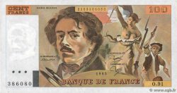 100 Francs DELACROIX modifié FRANCE  1985 F.69.09 pr.SUP