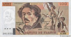 100 Francs DELACROIX imprimé en continu FRANKREICH  1991 F.69bis.03c1 fSS