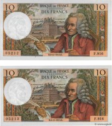 10 Francs VOLTAIRE Consécutifs FRANCIA  1973 F.62.64 EBC+