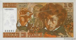 10 Francs BERLIOZ FRANCE  1975 F.63.08 AU