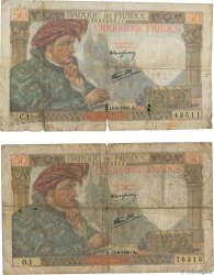 50 Francs JACQUES CŒUR Lot FRANCE  1940 F.19.01 AB