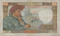 50 Francs JACQUES CŒUR FRANKREICH  1940 F.19.03