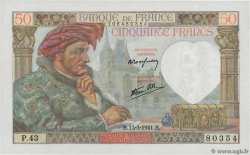 50 Francs JACQUES CŒUR FRANCE  1941 F.19.07 SUP+