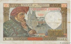 50 Francs JACQUES CŒUR FRANKREICH  1941 F.19.14