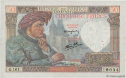 50 Francs JACQUES CŒUR FRANKREICH  1942 F.19.18
