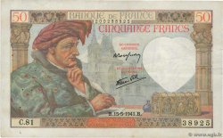 50 Francs JACQUES CŒUR FRANCE  1941 F.19.11 TB+