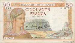 50 Francs CÉRÈS modifié FRANKREICH  1939 F.18.30