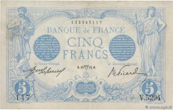 5 Francs BLEU FRANCE  1915 F.02.26 VF-