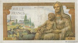 1000 Francs DÉESSE DÉMÉTER FRANCE  1943 F.40.15 TB
