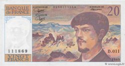 20 Francs DEBUSSY FRANKREICH  1983 F.66.04 SS