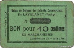 10 Centimes FRANCE regionalismo y varios Lavelanet 1916 JP.09-028 BC