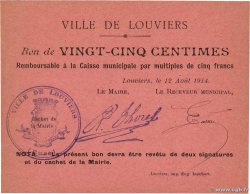 25 Centimes FRANCE régionalisme et divers Louviers 1914 JP.27-01 SUP