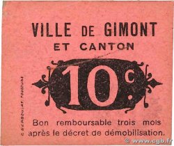 10 Centimes FRANCE Regionalismus und verschiedenen Gimont 1914 JP.32-051 SS