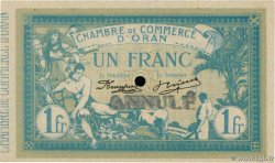 1 Franc Annulé FRANCE regionalism and miscellaneous Oran 1915 JP.141.10 XF+