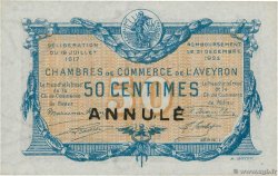 50 Centimes Annulé FRANCE regionalism and miscellaneous Rodez et Millau 1917 JP.108.12 UNC