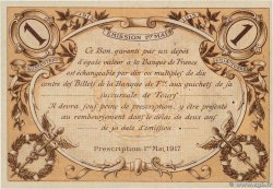 1 Franc Spécimen FRANCE regionalism and miscellaneous Tours 1915 JP.123.02 XF