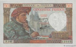 50 Francs JACQUES CŒUR FRANKREICH  1941 F.19.17 fVZ