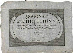 500 Livres FRANCIA  1794 Ass.47a MBC