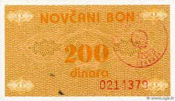200 Dinara BOSNIA HERZEGOVINA Travnik 1992 P.048a AU