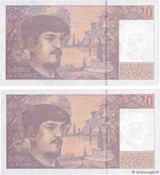 20 Francs DEBUSSY à fil de sécurité Consécutifs FRANCE  1990 F.66bis.01 pr.NEUF