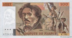 100 Francs DELACROIX imprimé en continu FRANCE  1991 F.69bis.04a