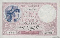 5 Francs FEMME CASQUÉE modifié FRANCIA  1939 F.04.12 q.SPL