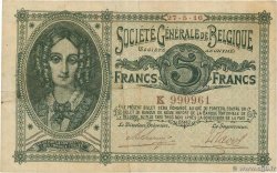 5 Francs BELGIUM  1916 P.088